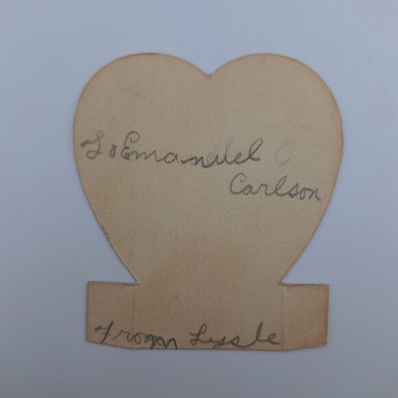 Vintage Valentine Card Illustrated Kids Heart Design Romantic Sweet Small Tiny - Picture 2 of 4